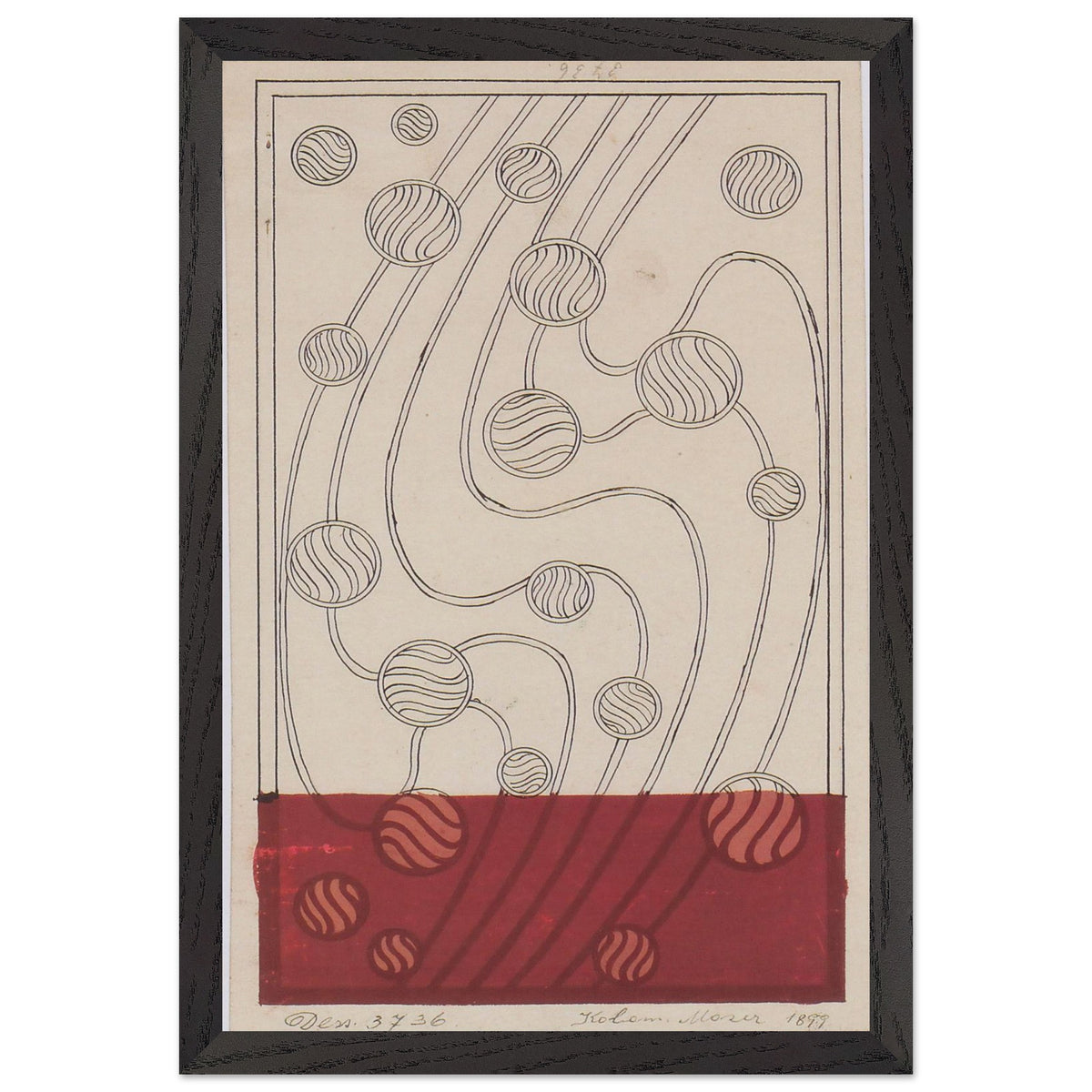 Daghestan Rug Design Bubbles for Backhausen by Koloman Moser, framed poster, view 2