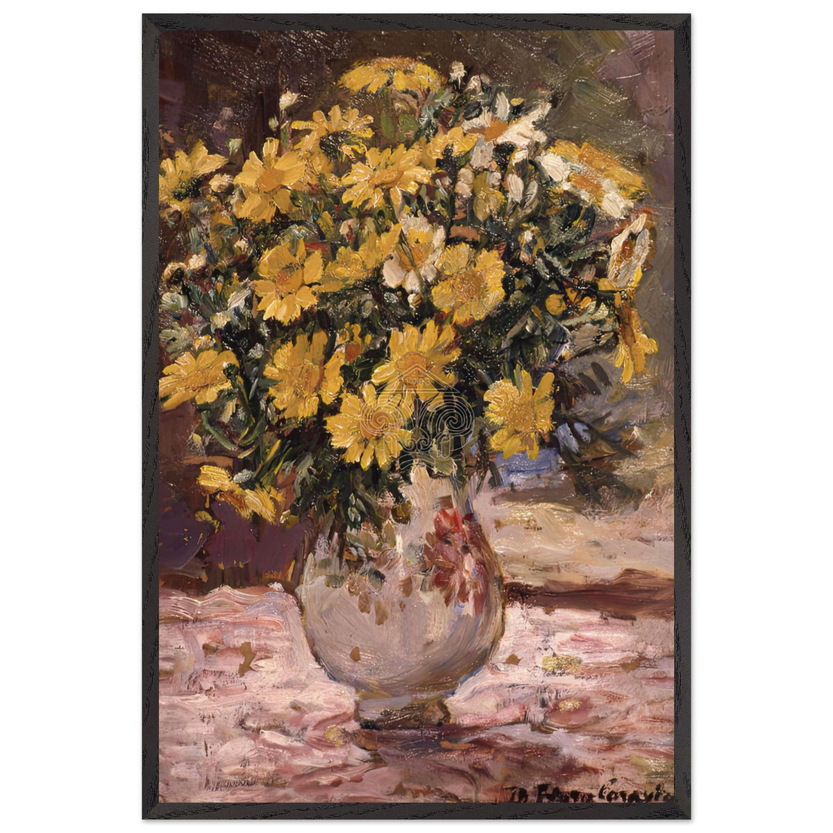 Daisies by Thalia Flora-Karavia, framed poster