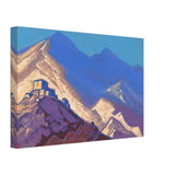 Dark-blue Mountains and Buildings on the Hill by Nicholas Roerich, canvas, view 2