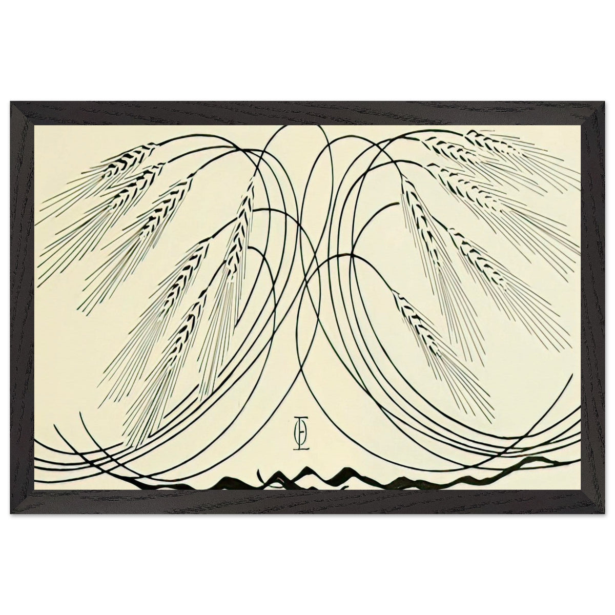 Decoration, Wheat Ears by Otto Eckmann, framed poster, view 2