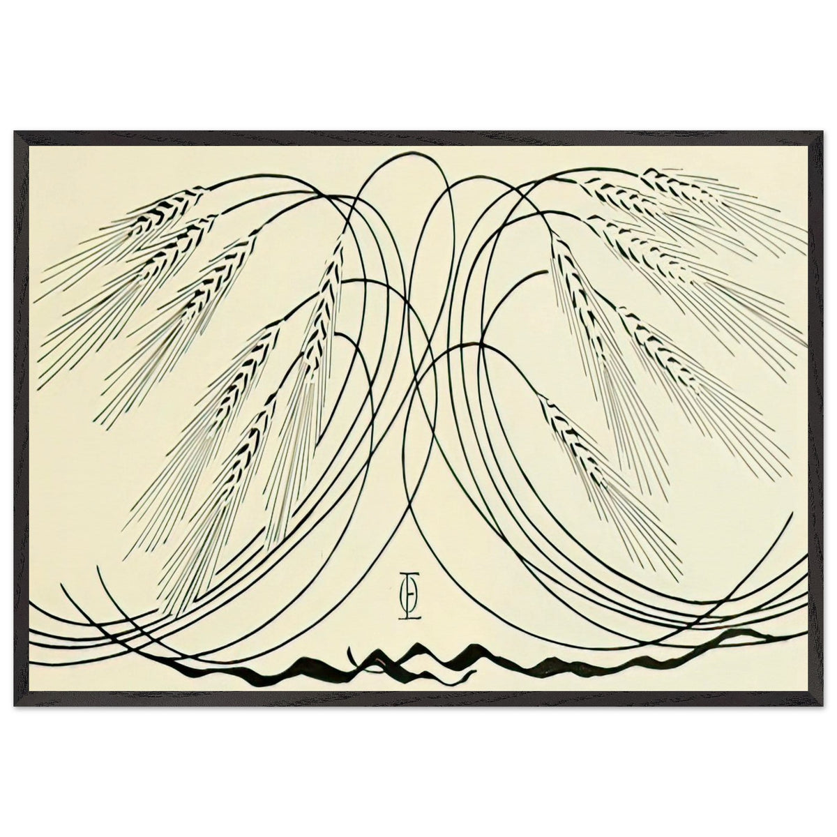 Decoration, Wheat Ears by Otto Eckmann, framed poster, view 3
