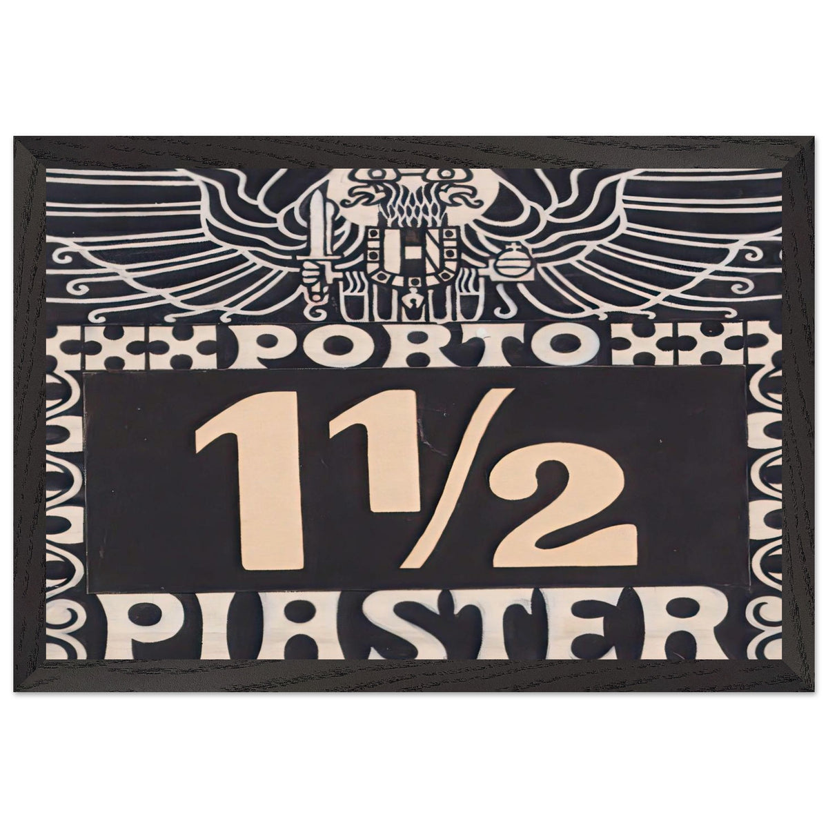 Design for the 1102 Piastres Porto Brand of Austrian Post in the Levant by Koloman Moser, framed poster, view 2