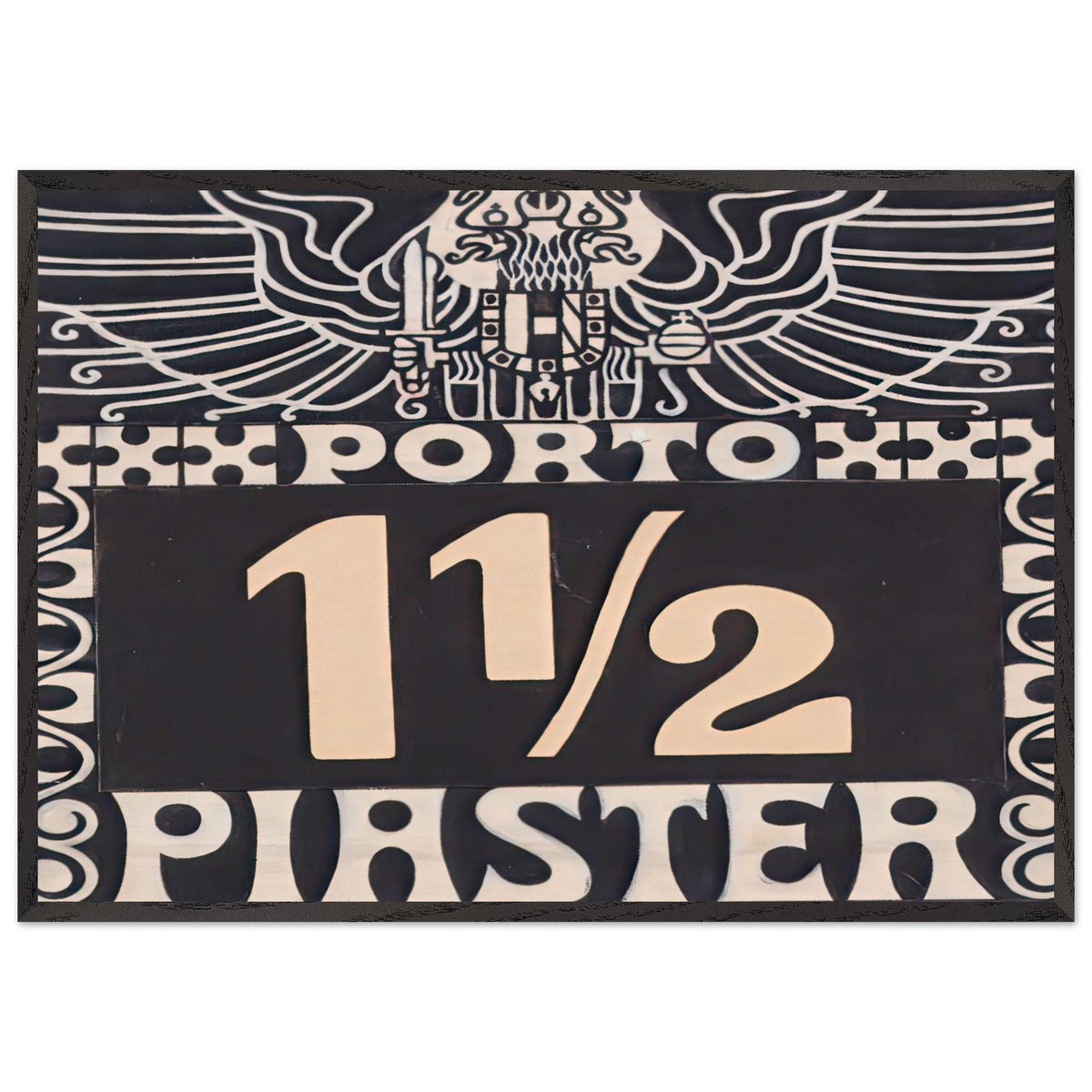 Design for the 1102 Piastres Porto Brand of Austrian Post in the Levant by Koloman Moser, framed poster, view 3