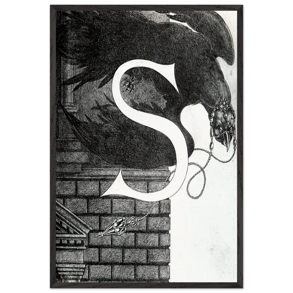 Design of Initial S by Aubrey Beardsley, framed poster