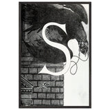 Design of Initial S by Aubrey Beardsley, framed poster