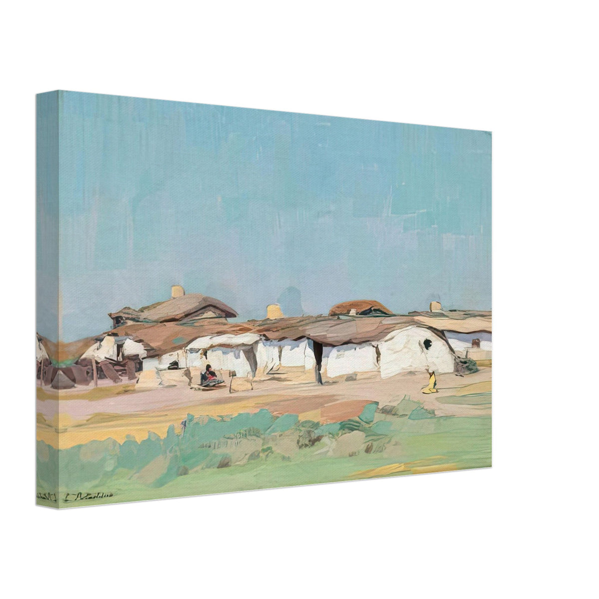 Dobrujan Landscape by Constantin Artachino, canvas, view 2
