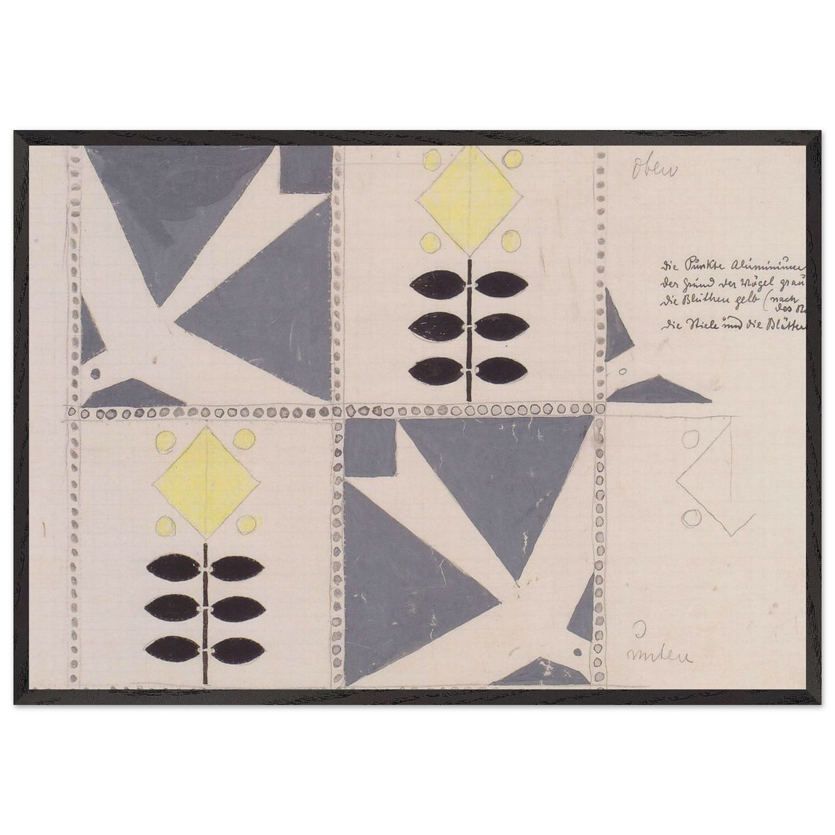Draft of Furniture Decoration for the Bedroom of the Apartment Eisler Terra Mare by Koloman Moser, framed poster, view 3