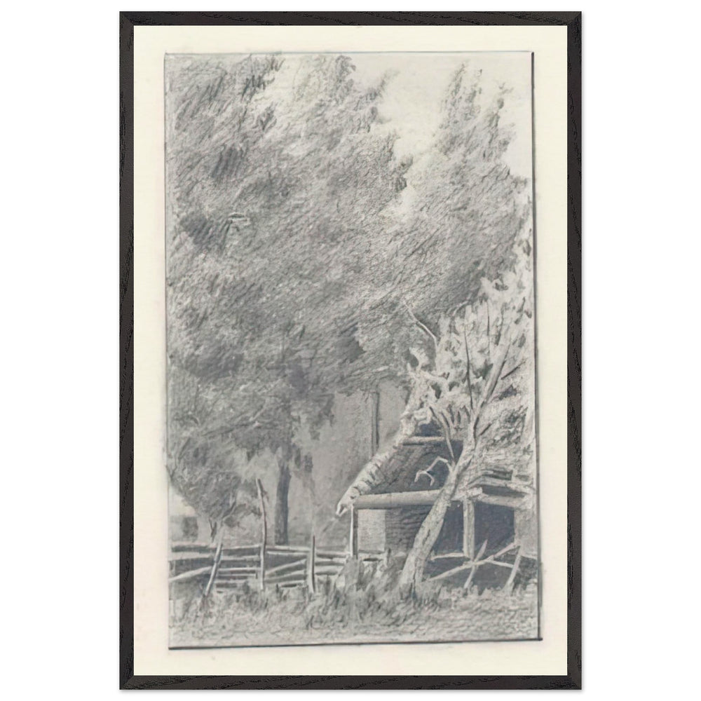 Drying House in Tarakanovka by Nicholas Roerich, framed poster