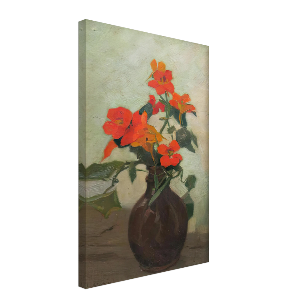 Edelweiss in Brown Vase by Constantin Artachino, canvas