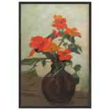 Edelweiss in Brown Vase by Constantin Artachino, framed poster