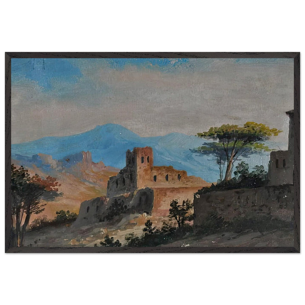 Extensive Italian Landscape by Stefano Bersani, framed poster
