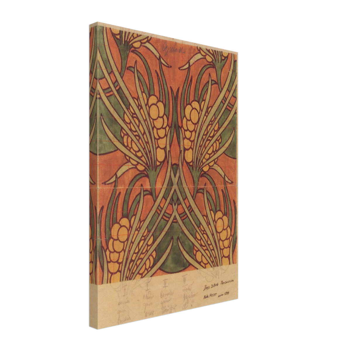 Fabric Design for Backhausen by Koloman Moser, canvas