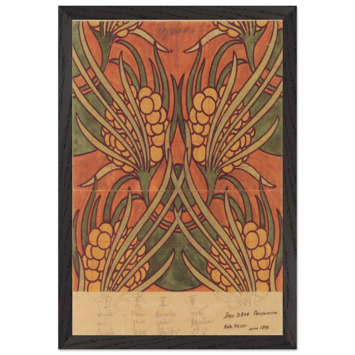 Fabric Design for Backhausen by Koloman Moser, framed poster, view 2