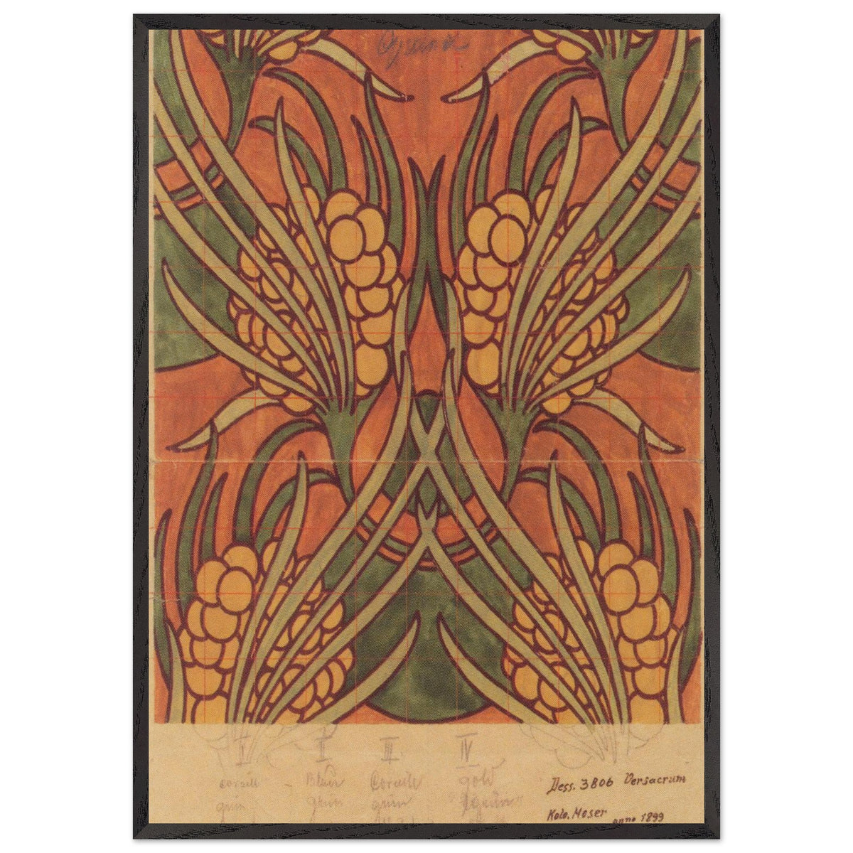 Fabric Design for Backhausen by Koloman Moser, framed poster, view 3