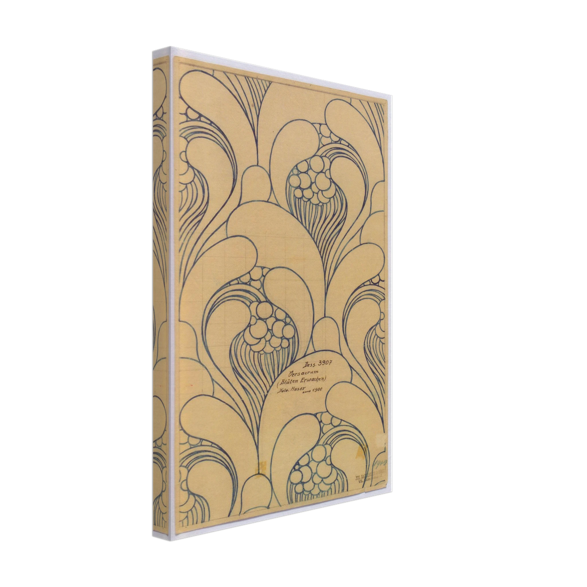 Fabric Design with Floral Awakening by Koloman Moser, canvas, view 2