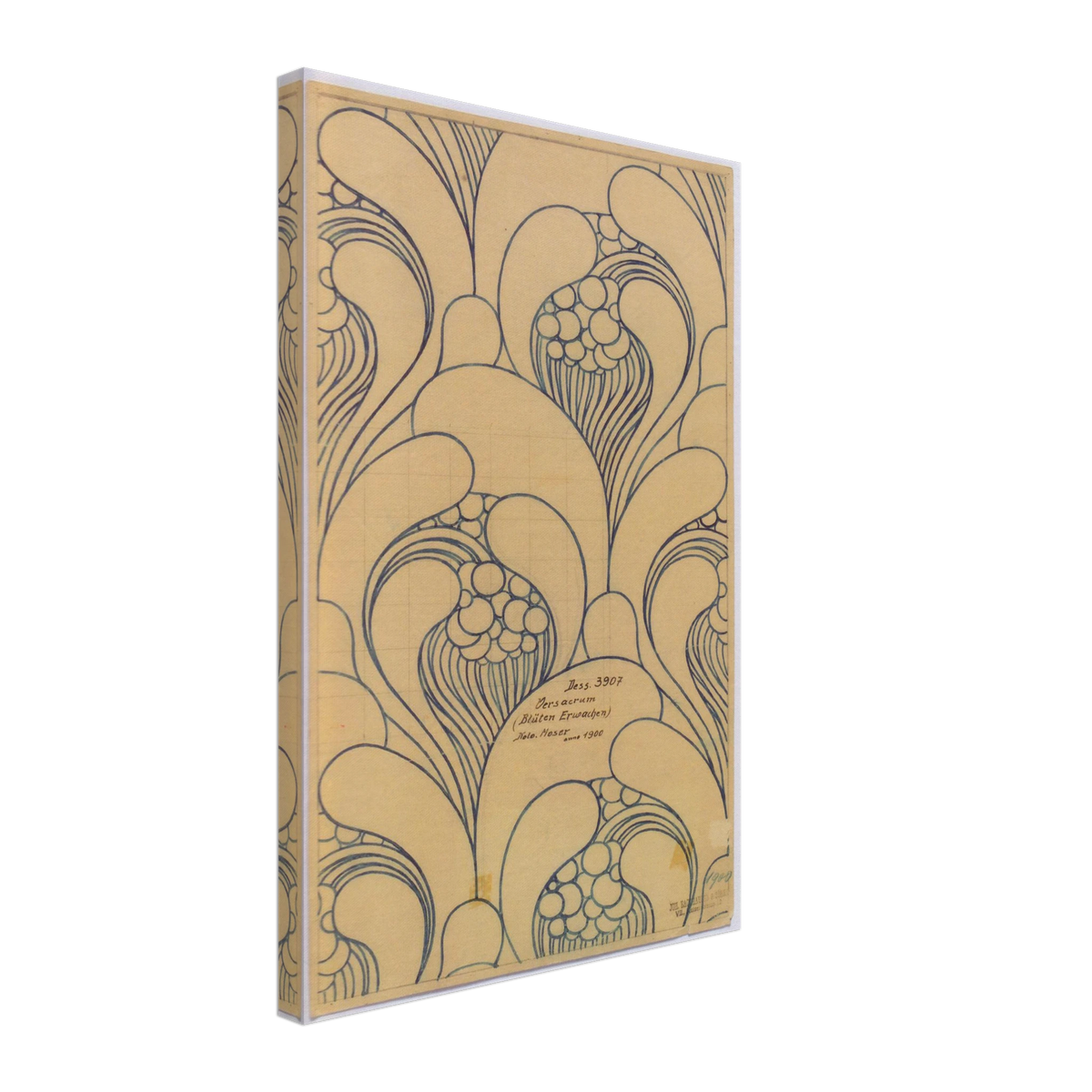 Fabric Design with Floral Awakening by Koloman Moser, canvas