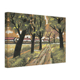 Fasor Pirostetős Házakkal by Scheiber Hugó, canvas, view 2