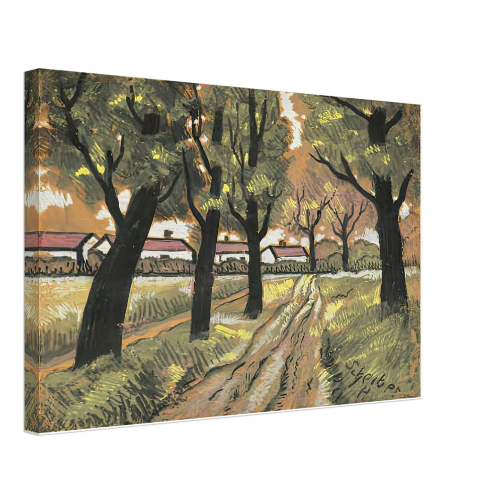 Fasor Pirostetős Házakkal by Scheiber Hugó, canvas