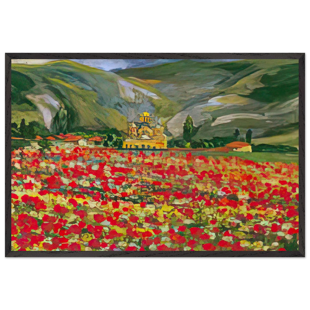Field of Kosovo Peonies by Nadezda Petrovic, framed poster