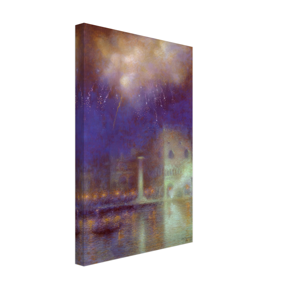 Fireworks in Venice by Lucien Levy-Dhurmer, canvas, view 2