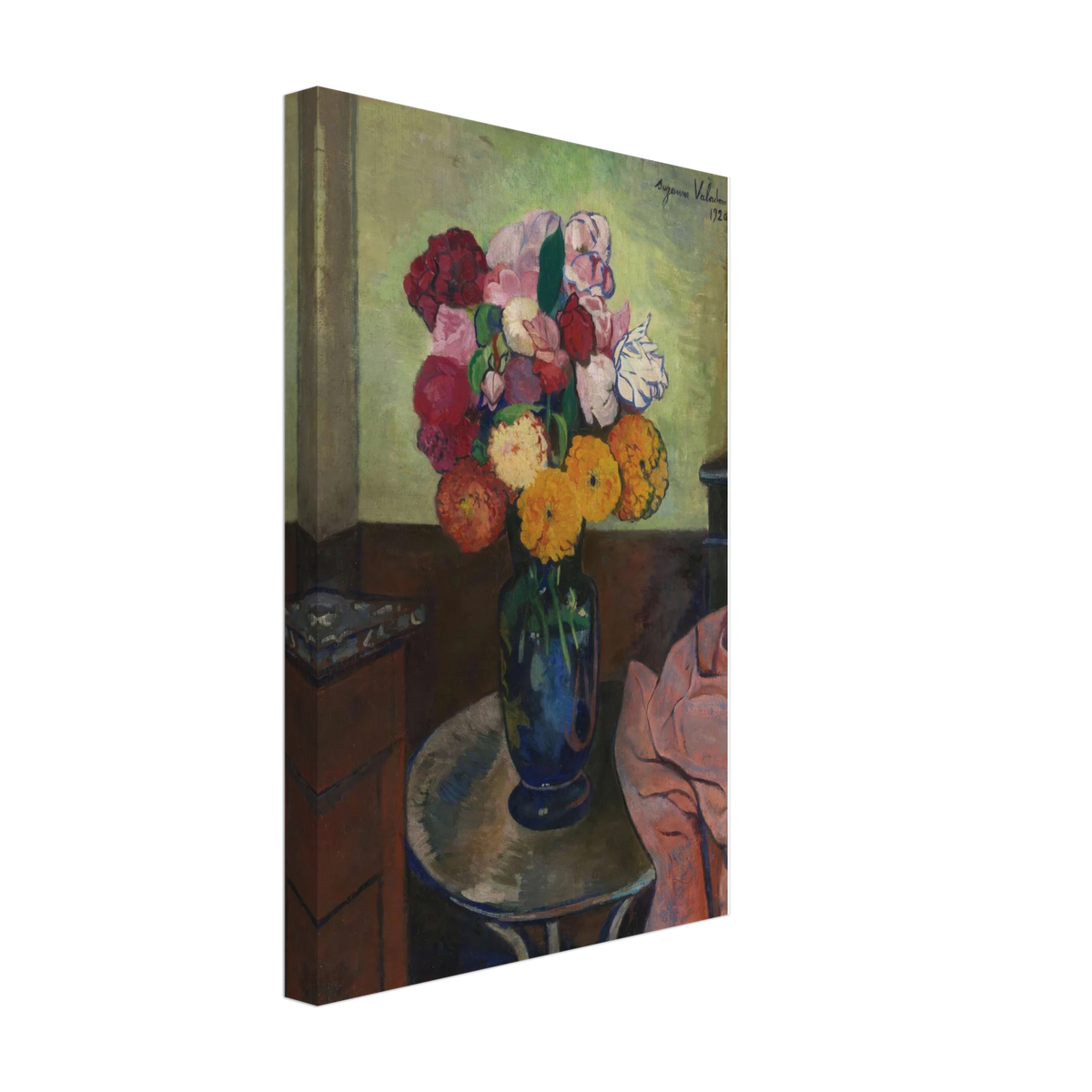 Flower Vase on a Round Table by Suzanne Valadon, canvas, view 2