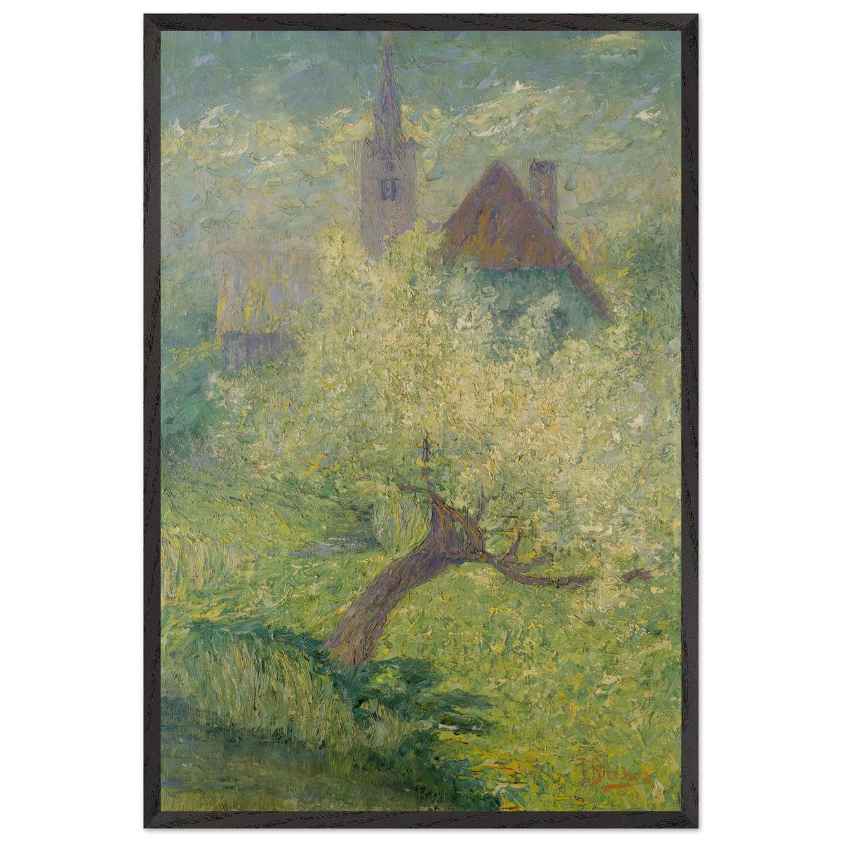 Flowering Apple Tree by Ivan Grohar, framed poster