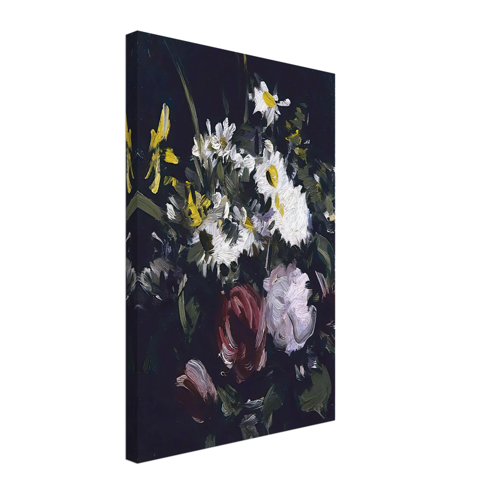 Flowers against a Dark Background by Samuel Peploe, canvas