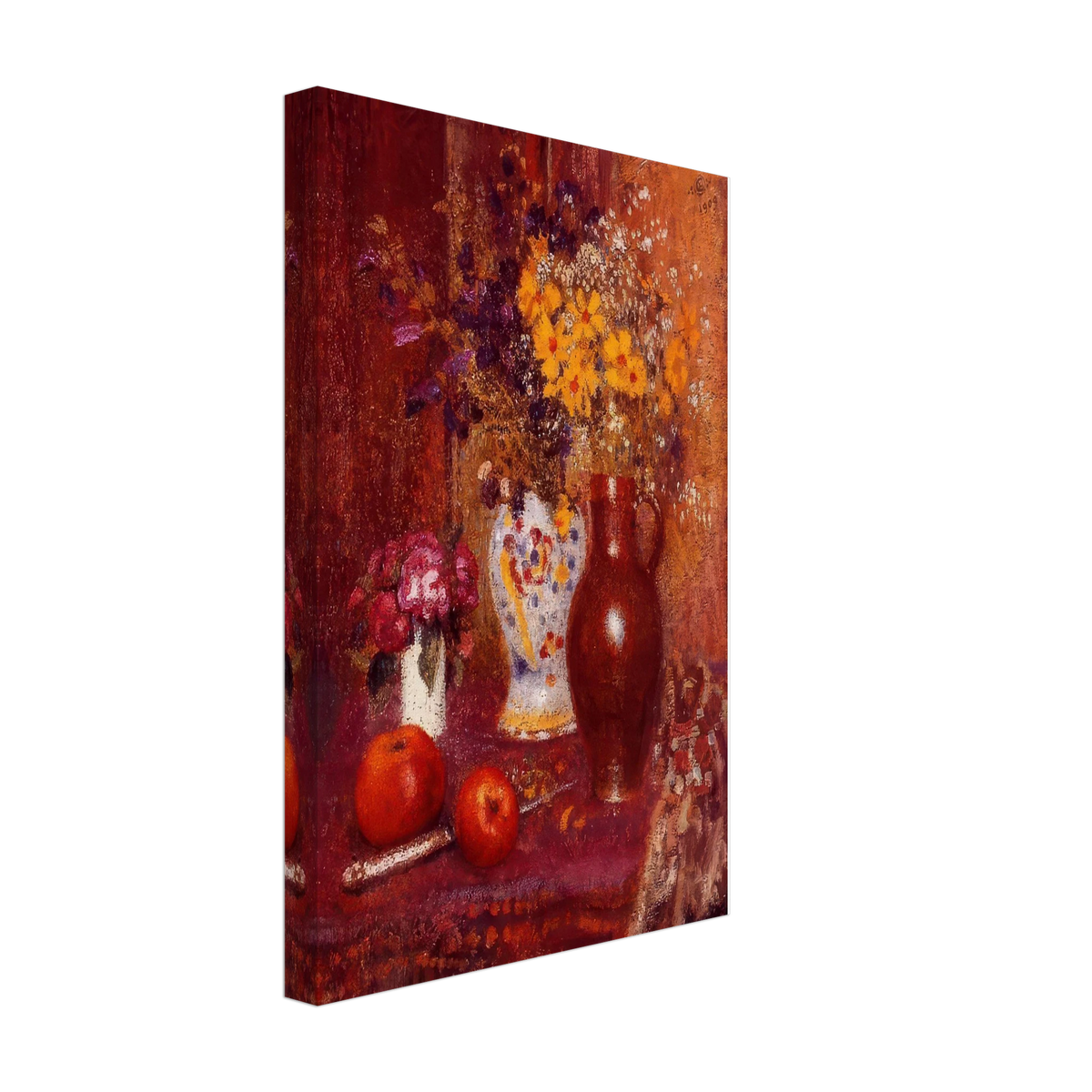 Flowers and Apples by Georges Lemmen, canvas, view 2