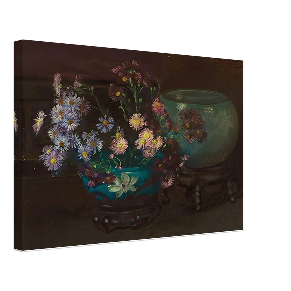 Flowers and Blue Vases by Albert Herter, canvas