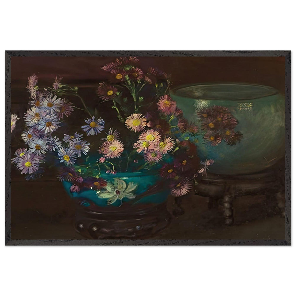 Flowers and Blue Vases by Albert Herter, framed poster