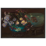 Flowers and Blue Vases by Albert Herter, framed poster