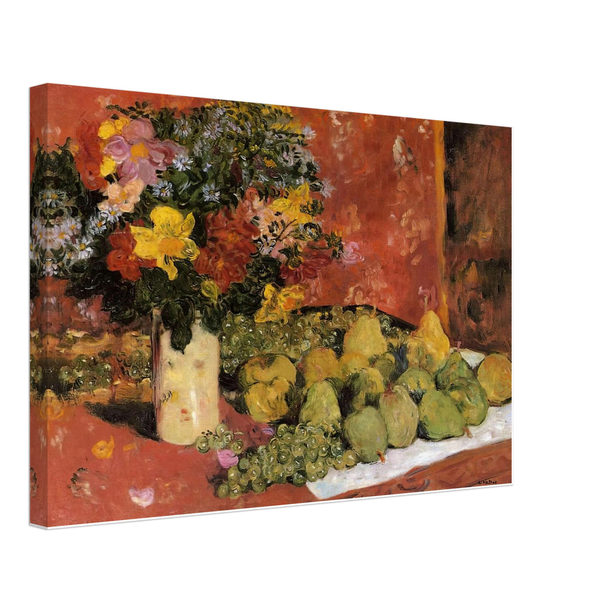 Flowers and Fruit by Louis Valtat, canvas