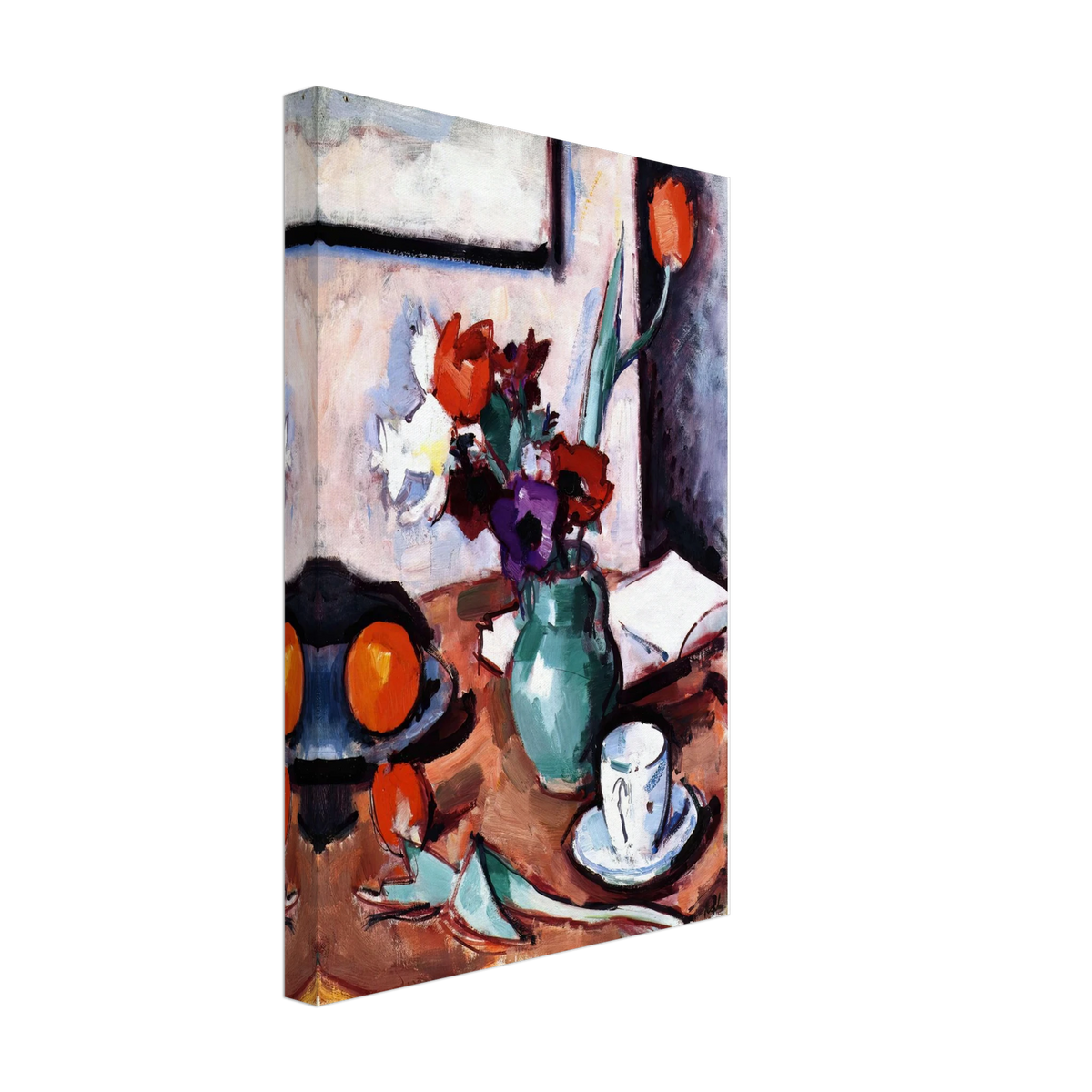 Flowers in a Green Vase by Samuel Peploe, canvas, view 2