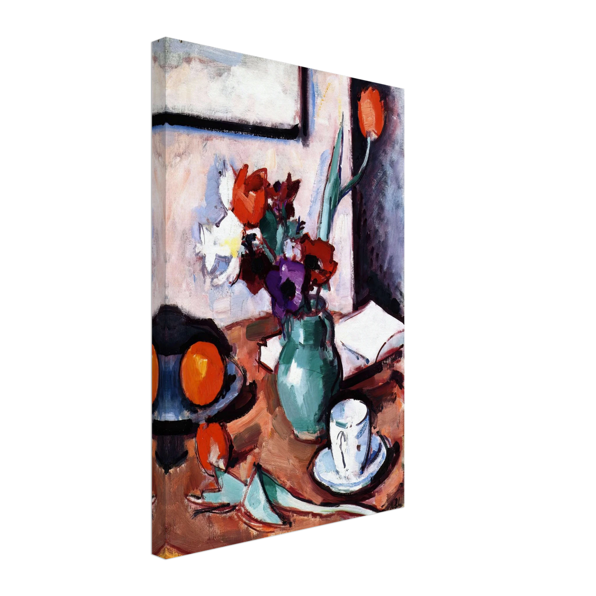 Flowers in a Green Vase by Samuel Peploe, canvas