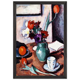 Flowers in a Green Vase by Samuel Peploe, framed poster, view 2