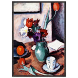 Flowers in a Green Vase by Samuel Peploe, framed poster, view 3