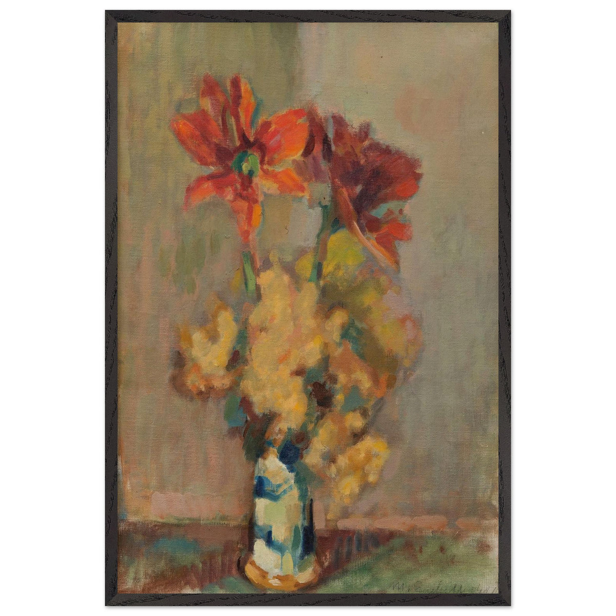 Flowers in a Vase by Magnus Enckell, framed poster