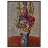 Flowers in Blue and White Vase on Orange Table by Florine Stettheimer, framed poster, view 3