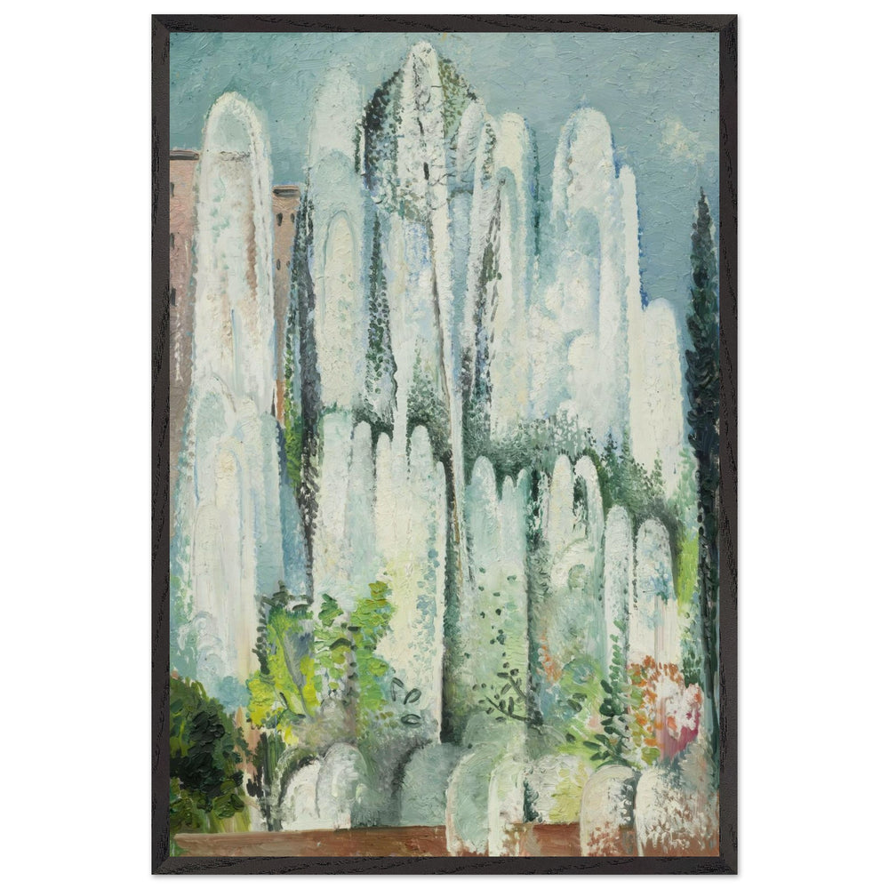 Fontaine Dans Un Jardin De Rome by Alice Bailly, framed poster