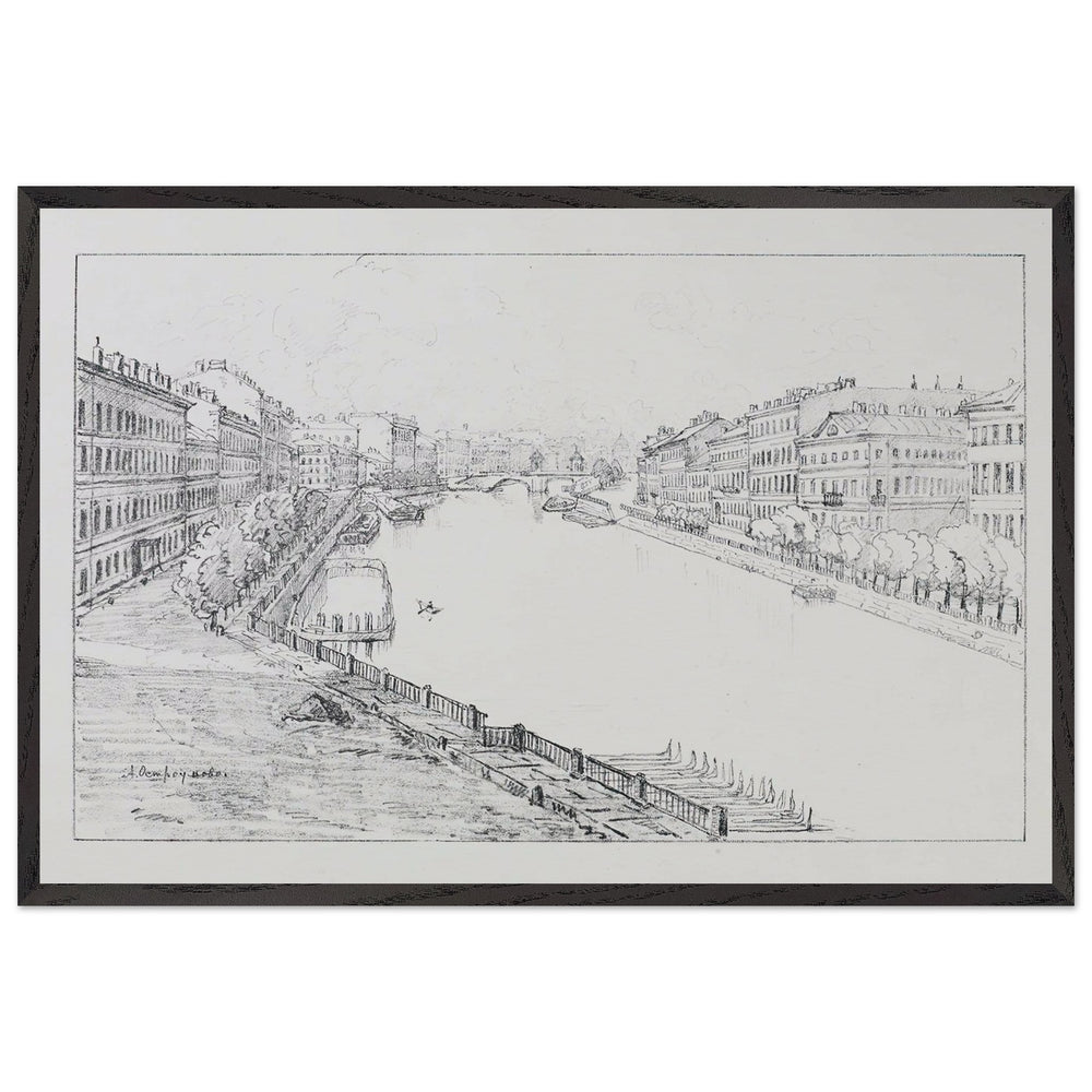 Fontanka by Anna Ostroumova-Lebedeva, framed poster