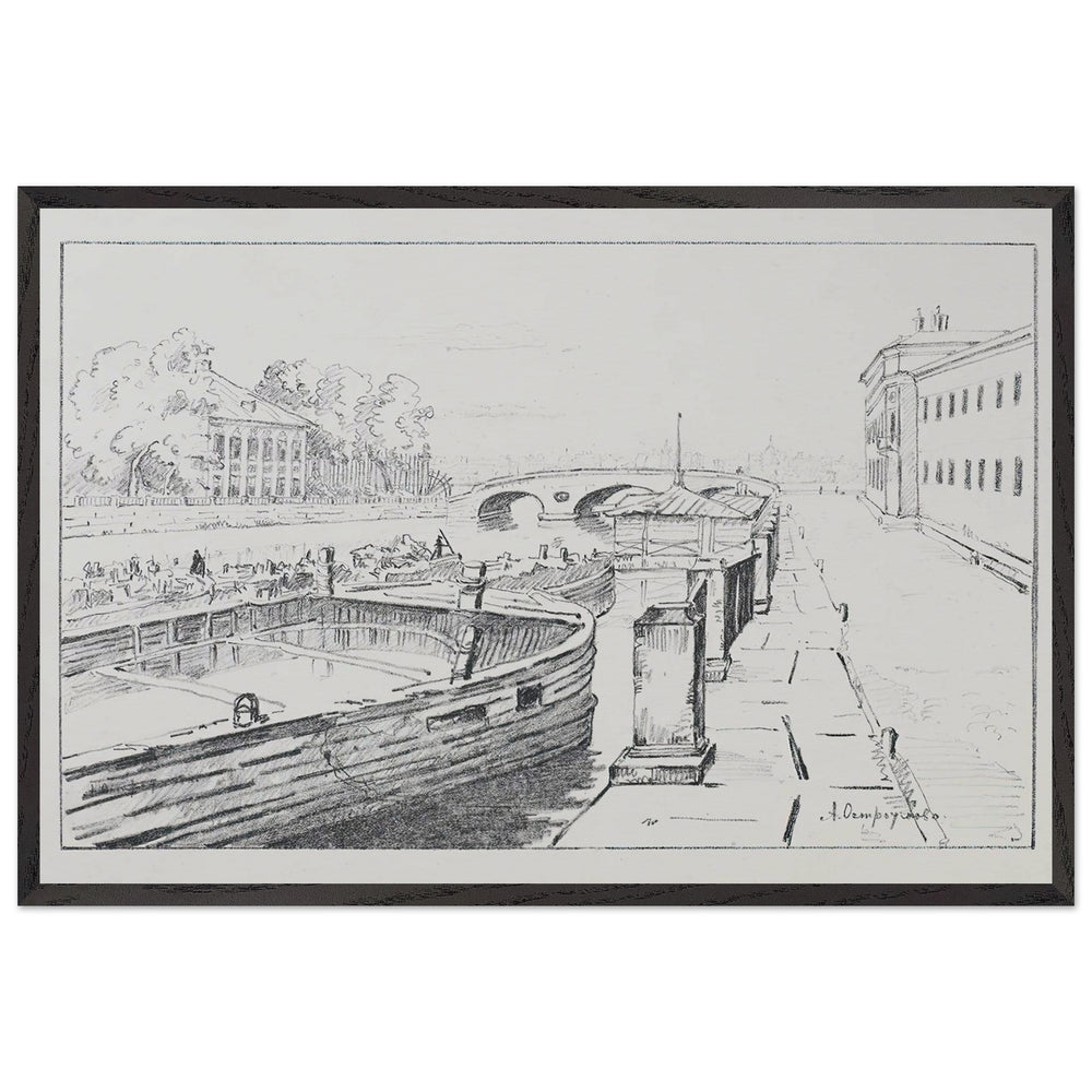 Fontanka near the Summer Garden by Anna Ostroumova-Lebedeva, framed poster