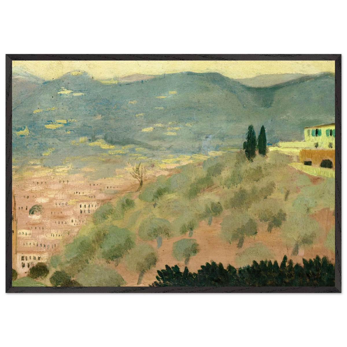 Forentice Landscape, Viale dei Colli by Maurice Denis, framed poster, view 3