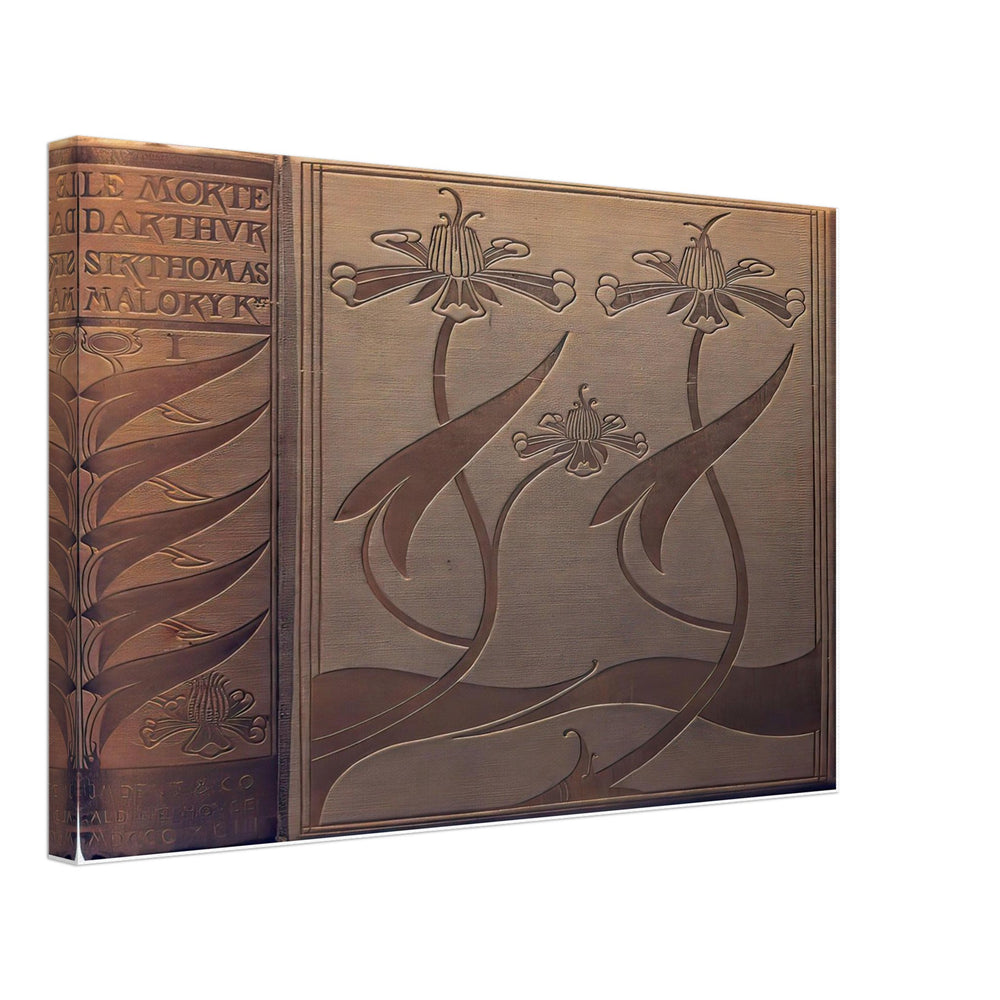 Front Cover and Spine of Le Morte Darthur by Aubrey Beardsley, canvas