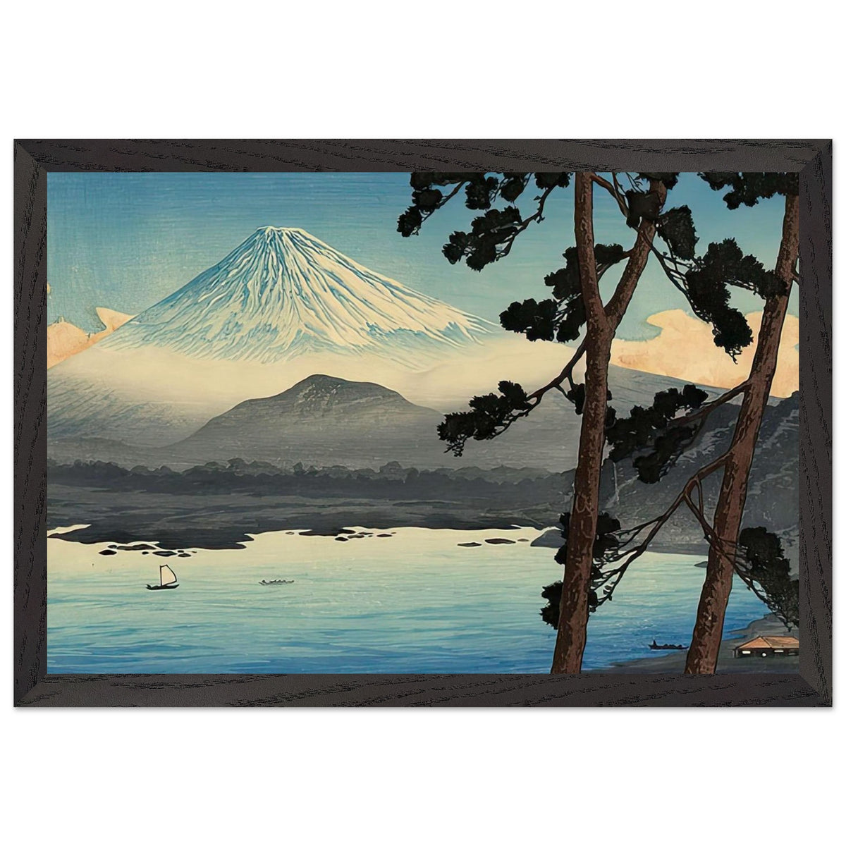 Fuji from Lake Shojin by Shotei Takahashi, framed poster, view 2