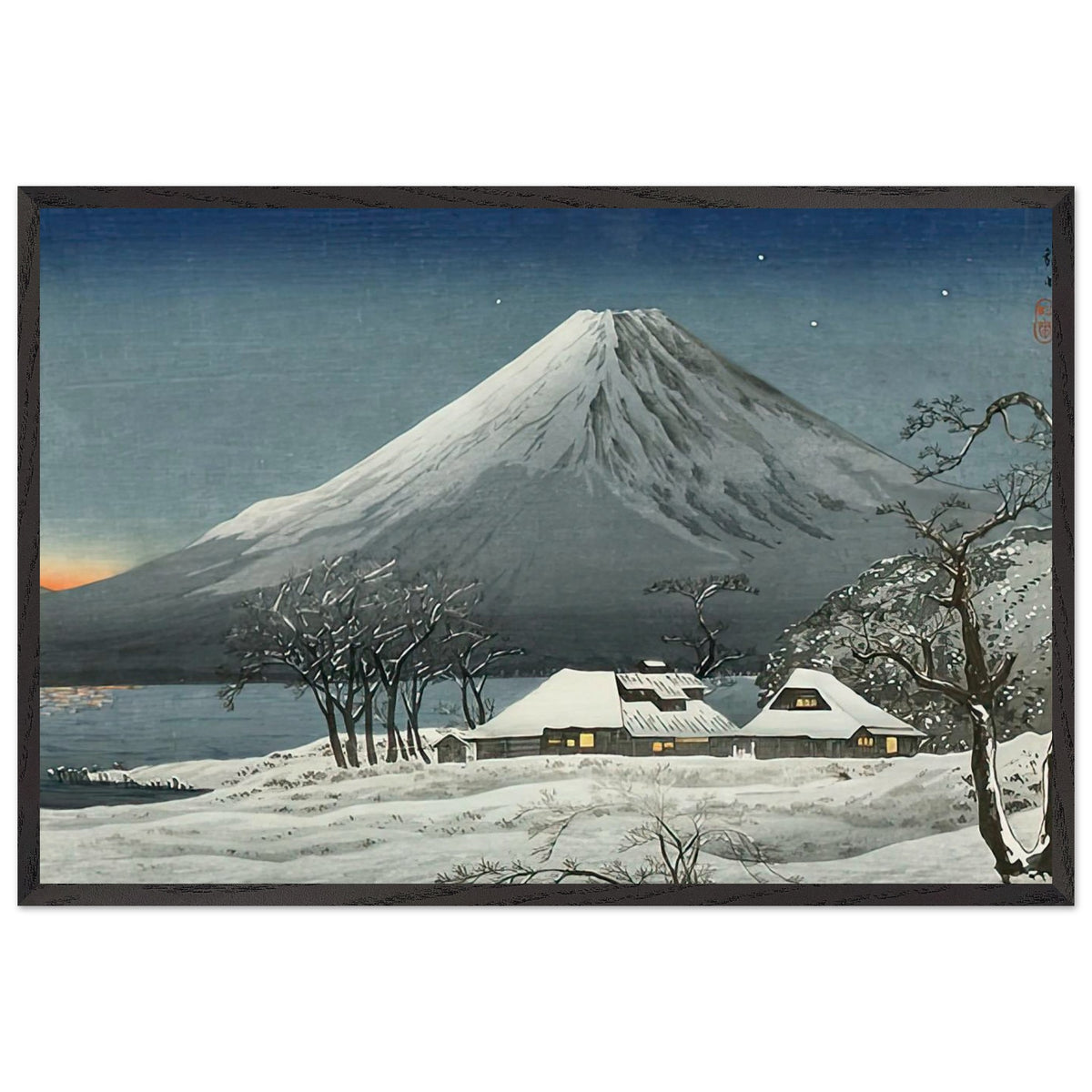 Fuji from Lake Yamanaka by Shotei Takahashi, framed poster