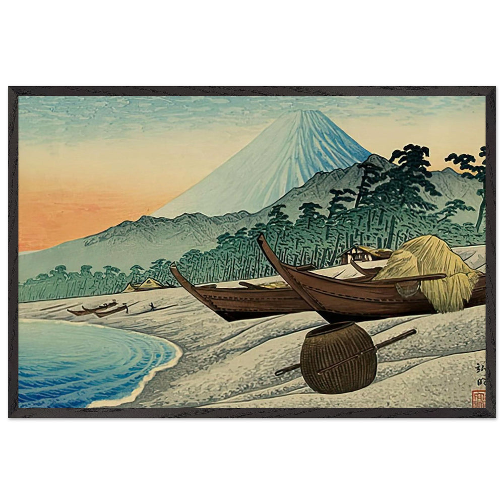 Fuji from Senbon Beach by Shotei Takahashi, framed poster