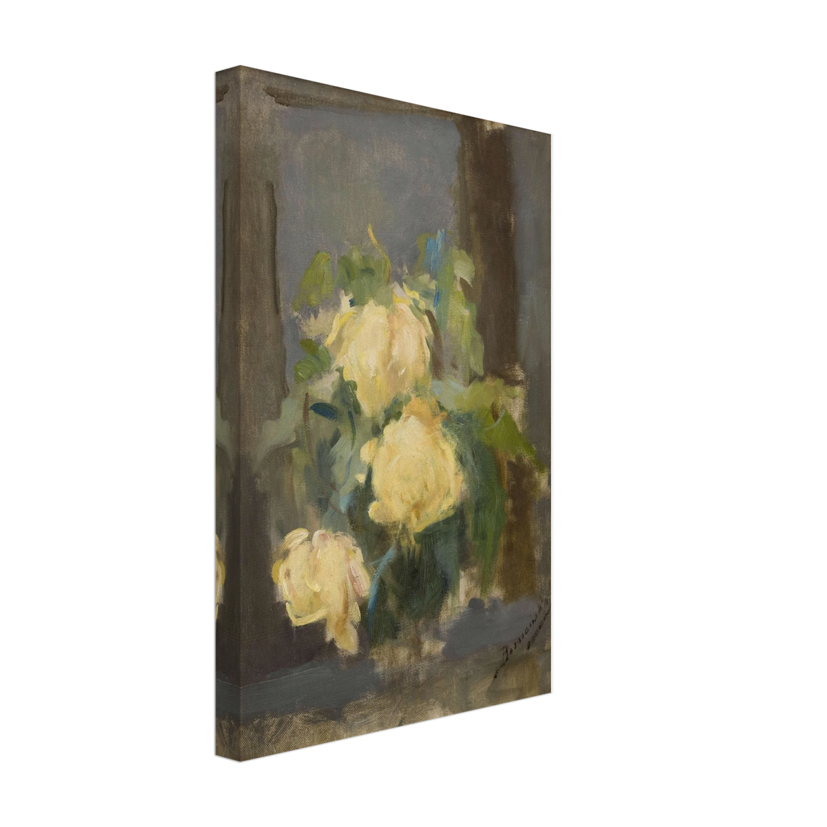 Golden Roses by Olga Boznanska, canvas, view 2
