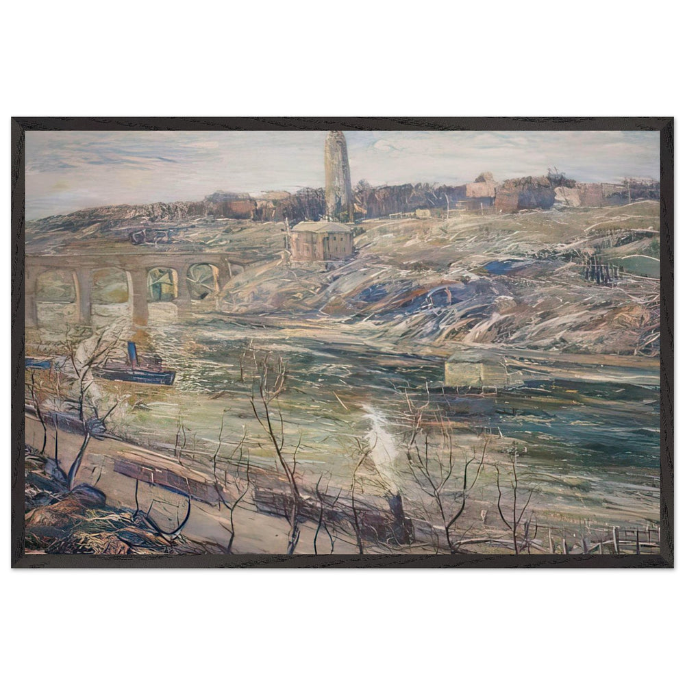 Harlem River at High Bridge by Ernest Lawson, framed poster
