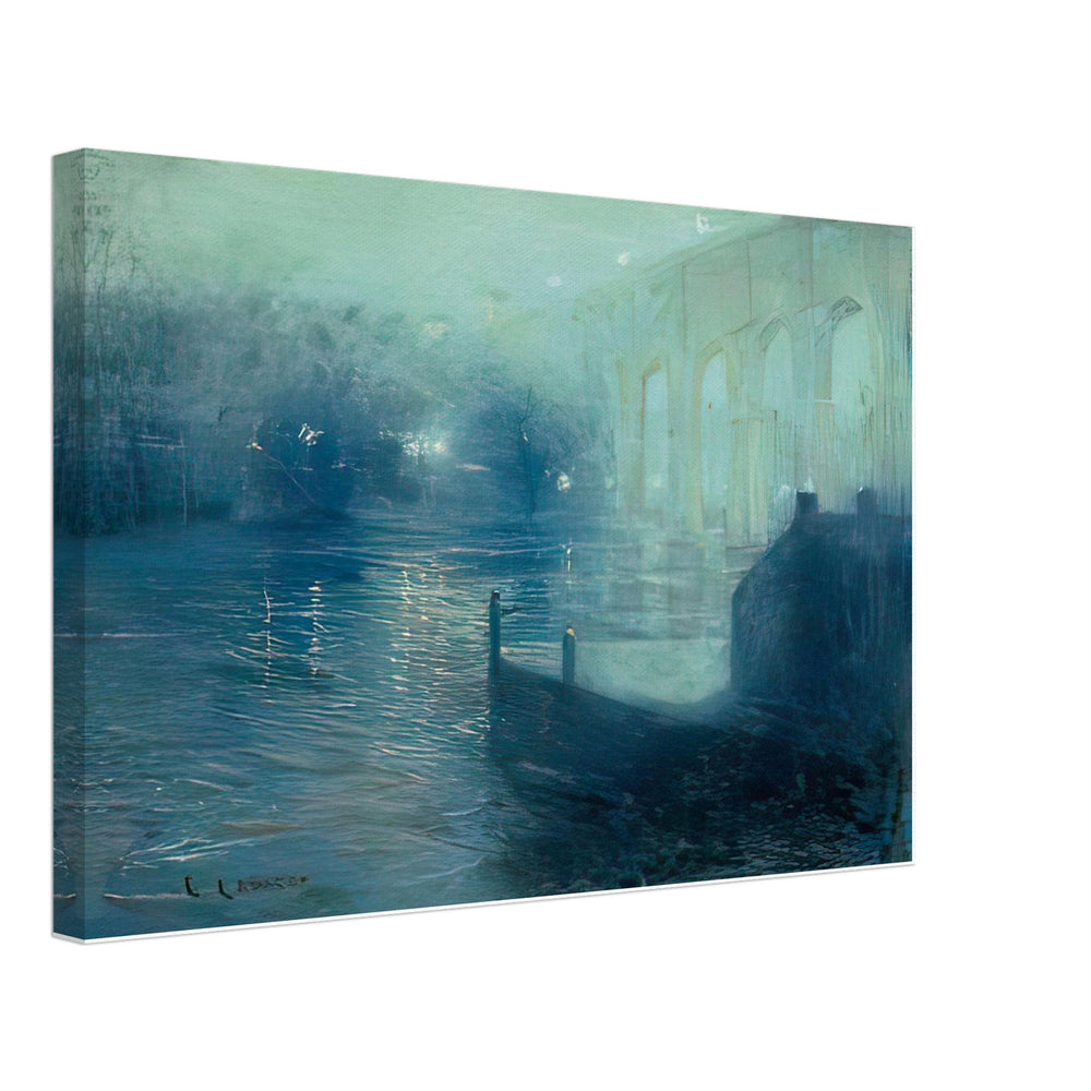 Harlem River at Night by Ernest Lawson, canvas