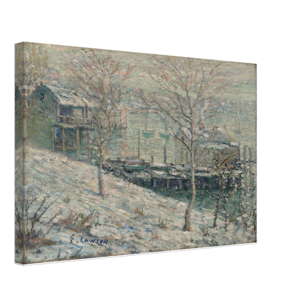 Harlem River Winter Scene by Ernest Lawson, canvas